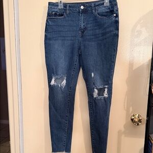 Judy Blue Medium Wash Ripped Skinny Jeans